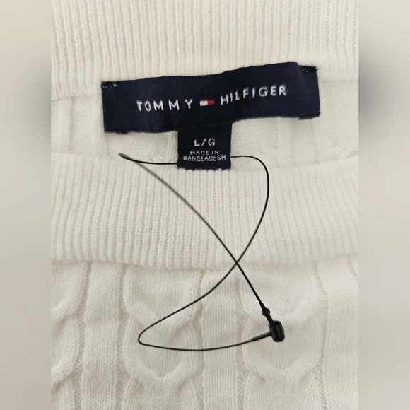 Tommy Hilfiger White Cable Knit Sweater - Picture 13 of 16